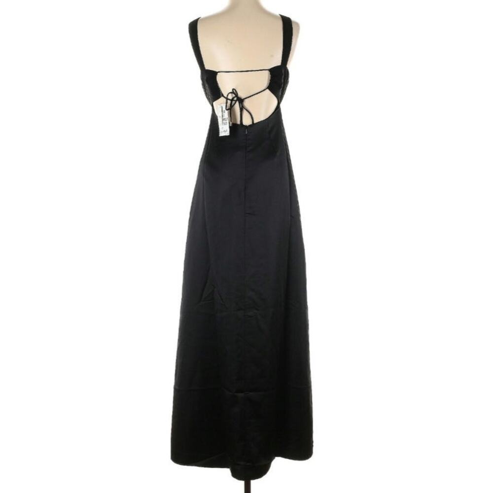 NWT Free People Gia Black Satin Maxi Size 0 Dress - Picture 4 of 8